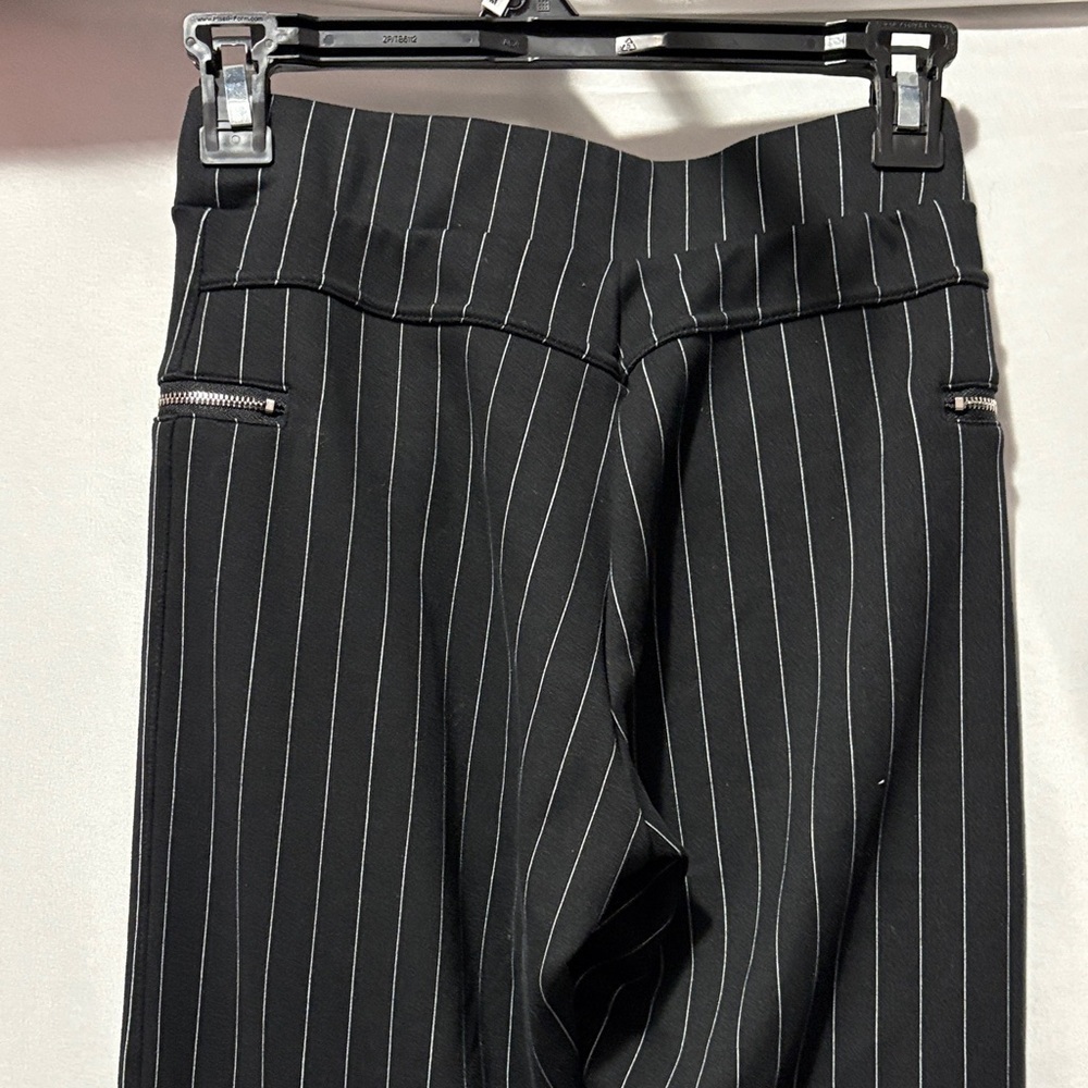 Revamped Black and White Striped Straight Leg Pants - Picture 6 of 9